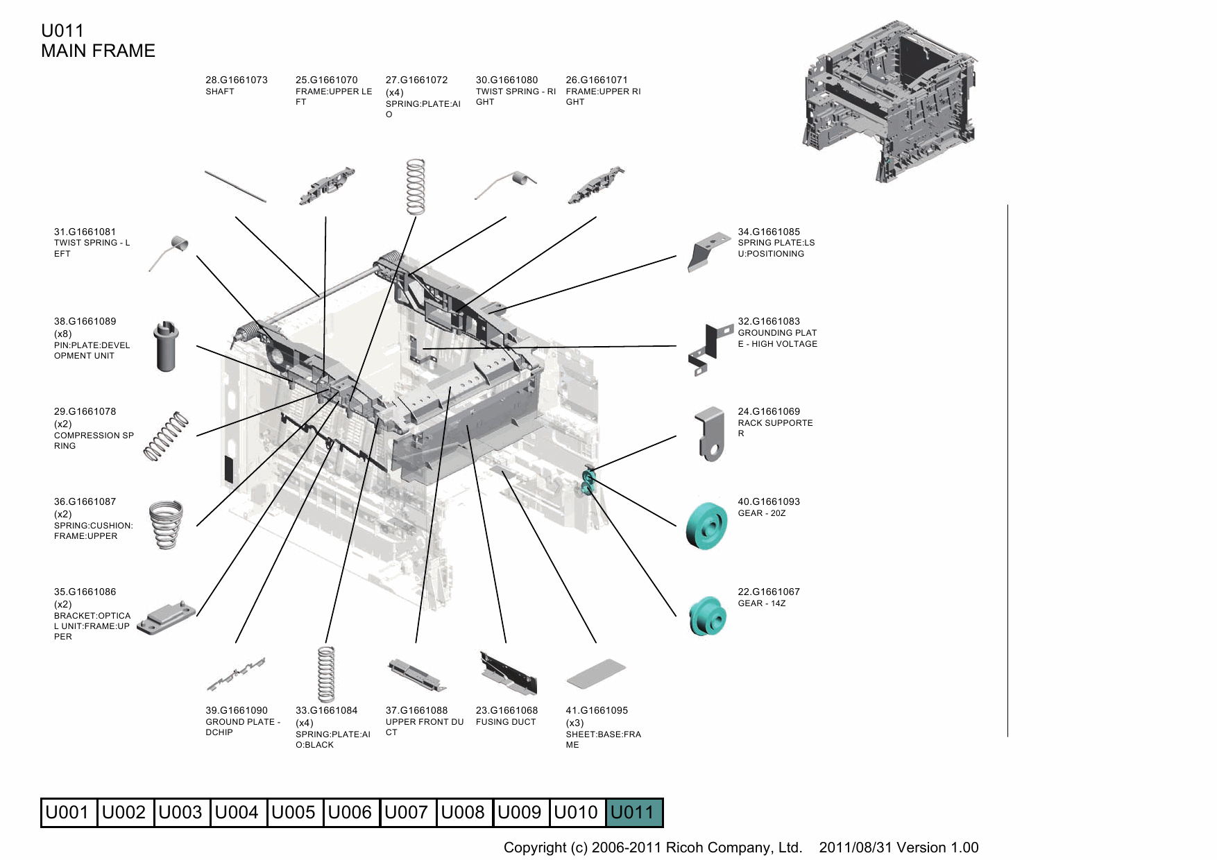 RICOH Aficio SP-C240DN C242DB C240SF C242SF M095 M096 M099 M100 Parts Catalog-3